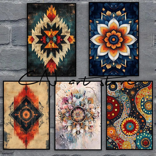 Mystical Sacred Geometry Canvas – Spiritual Wall Art Poster for Home Decor