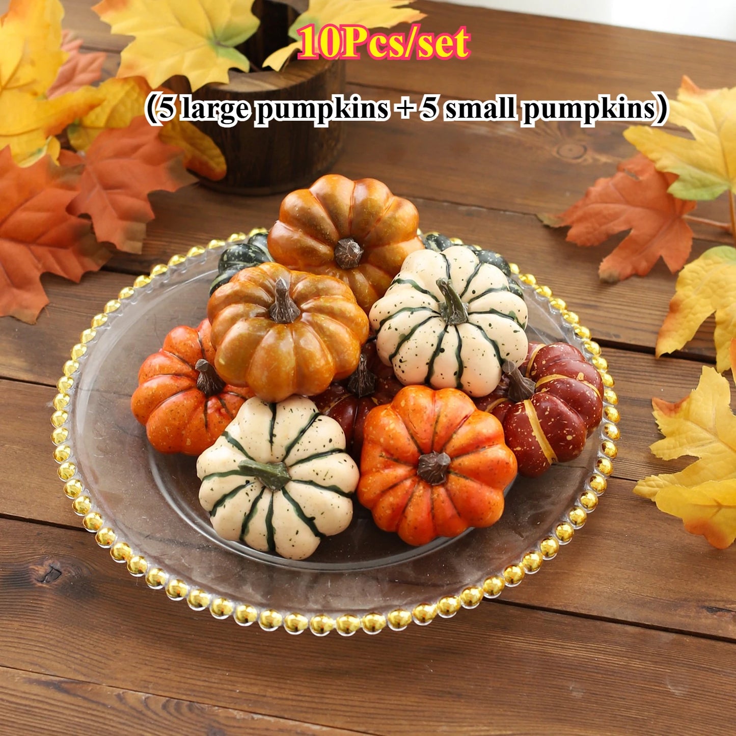 🍂 Mini Artificial Foam Pumpkins (10-Pack) 🎃