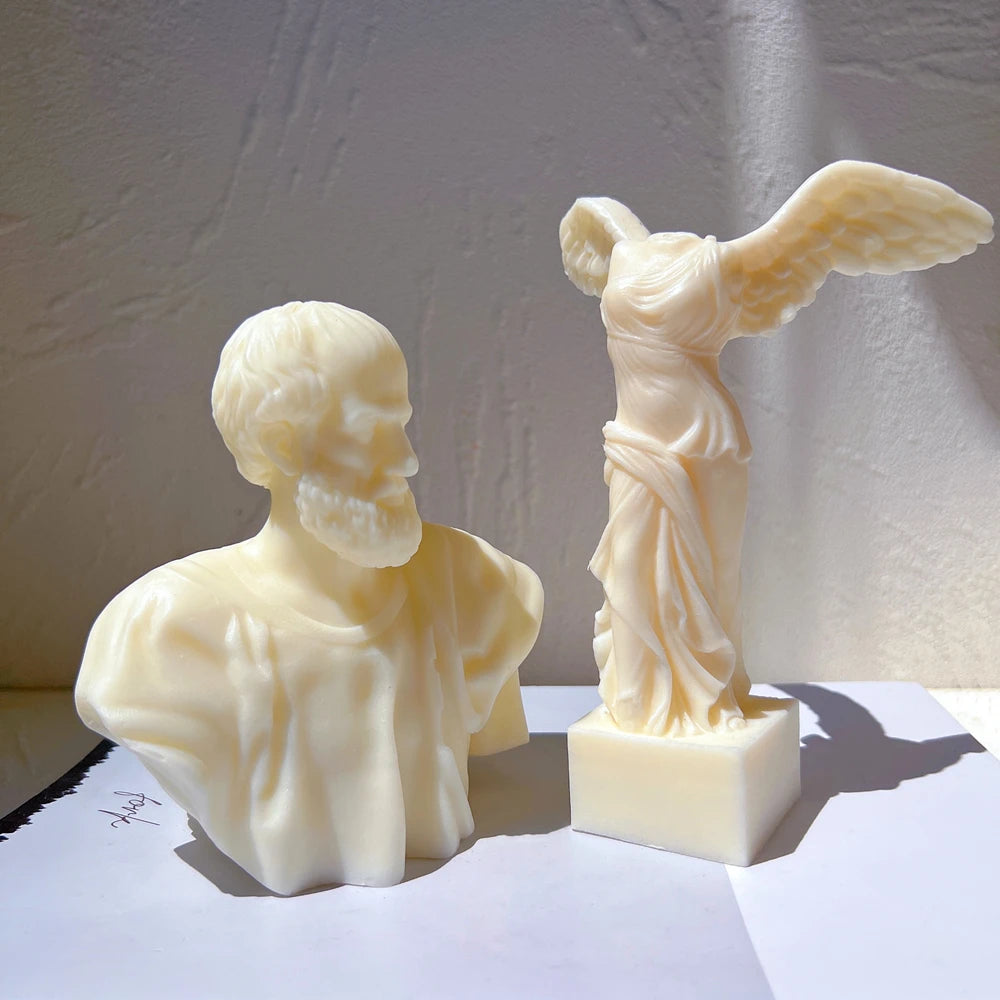 Aristotle Statue Candle Mold – Greek Philosopher Bust Silicone Mold for Wax Sculpture & Tabletop Decor