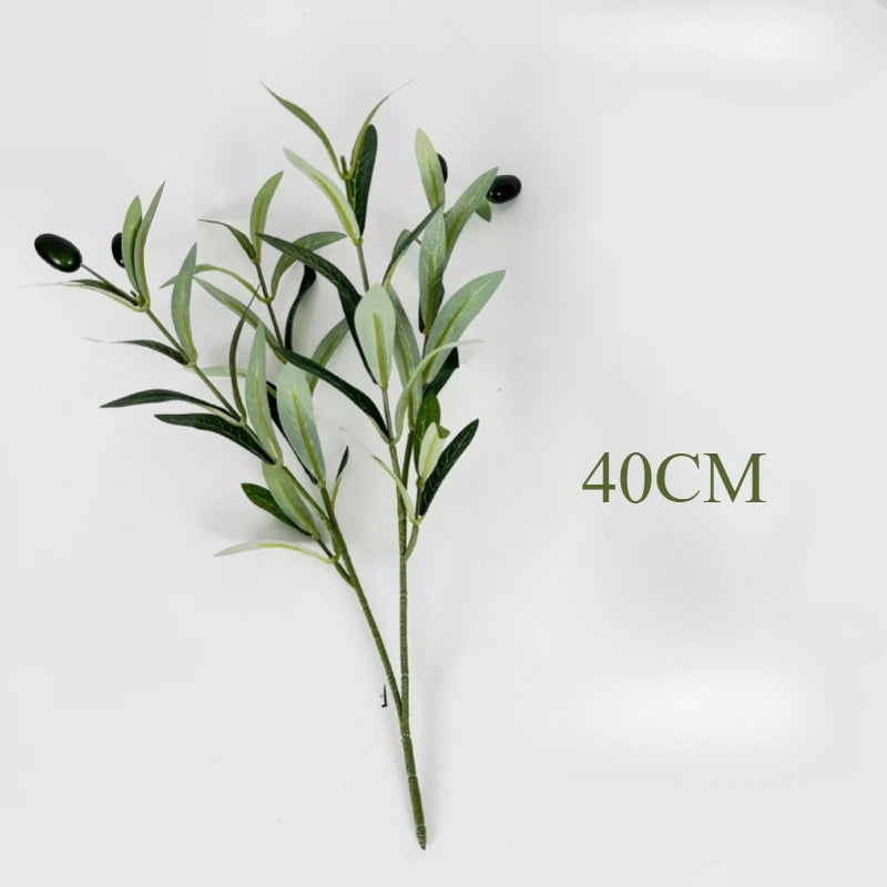Artificial Olive Branches with Leaves and Fruit – Green Simulation Plants for Wedding, Hotel & Home Decoration Photo Props