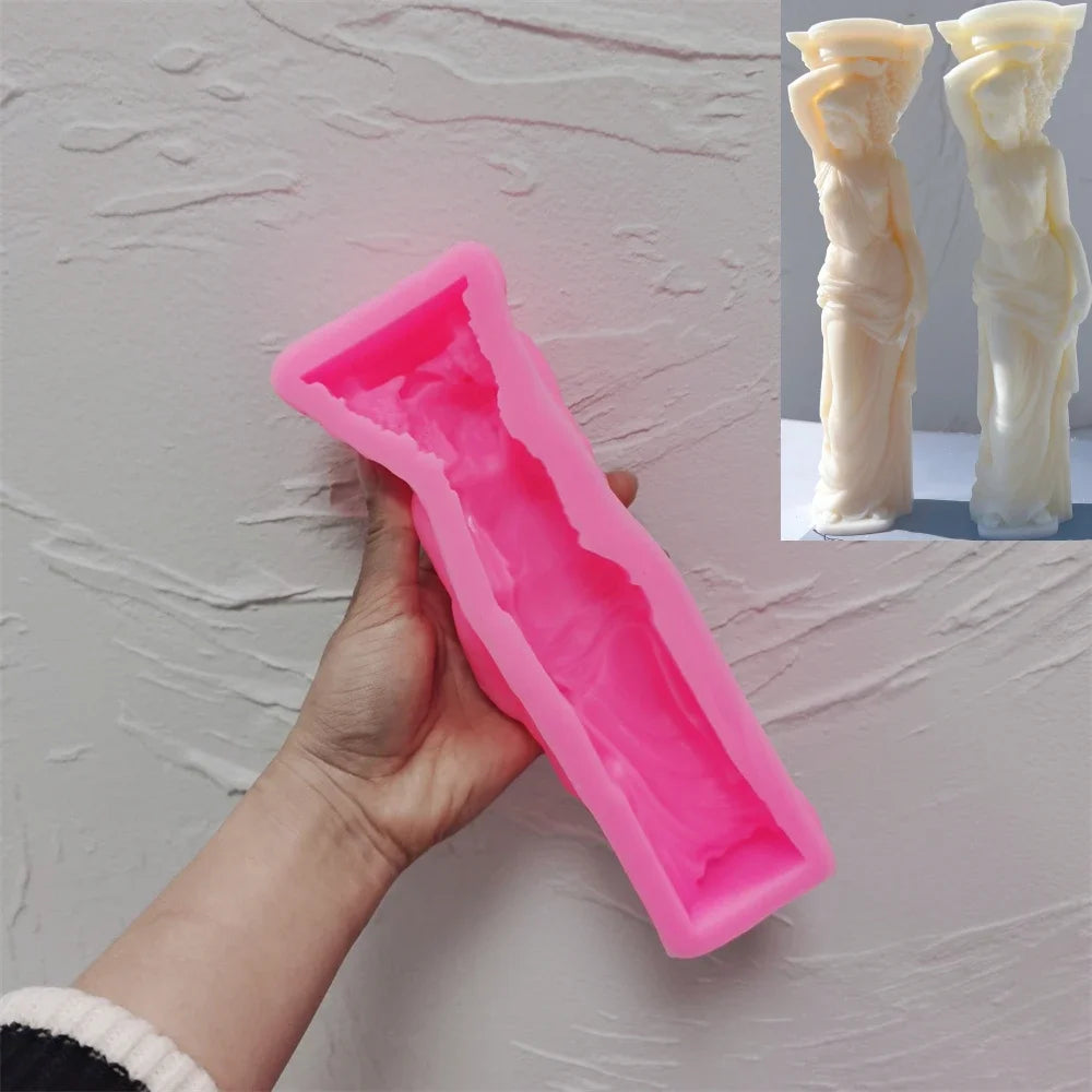 Greek Caryatid Bust Mold – Silicone Candle & Sculpture Making Tool