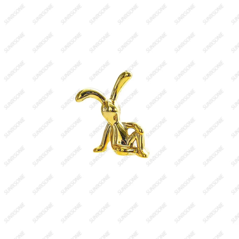 Long-Eared Rabbit Figurine – Decorative Bunny Statue for Home, Center Console & Ornaments