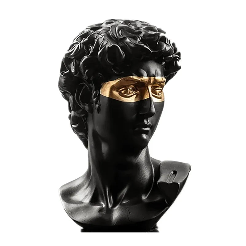 15cm David Bust Statue – White Resin Gypsum Decorative Art Sculpture for Coffee Table & Home Decor