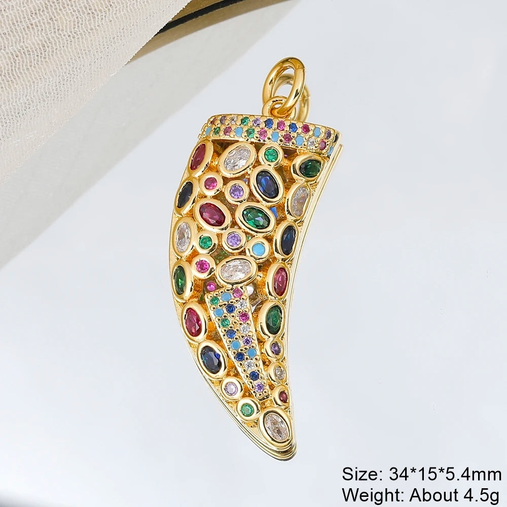 👁️ Juya 18K Gold Plated Greek Evil Eye Charms – Handmade Luxury Pendants with Cubic Zirconia for DIY Jewelry Making
