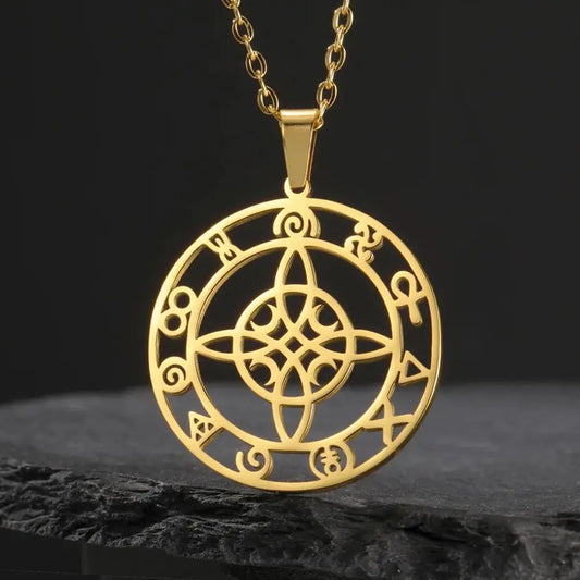 🛡️ Ancient Greek Mythology Witch Knot Necklace – Stainless Steel Protection Amulet for Women | Wiccan & Spiritual Jewelry