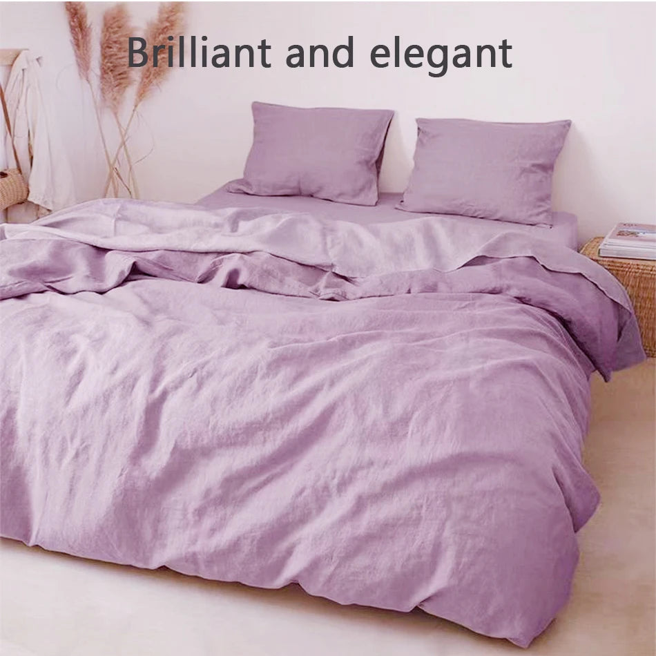 100% Linen Stone-Washed Duvet Cover & Pillowcase