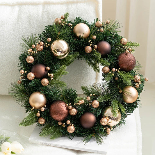 🎄🌟 45cm Christmas Wreath – Front Door, Window & Wall Garland | Festive Round Ornament for Home Décor & Navidad ✨🏠