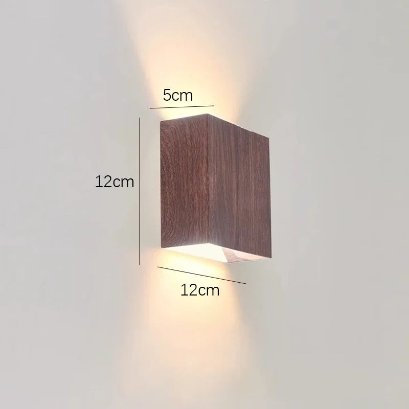 🪵 Artistic Wood Grain Wall LED Lamp (Up & Down Lighting) ✨