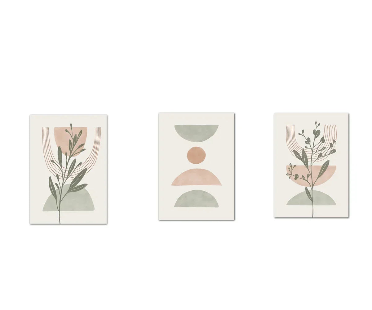Geometric Leaf Line Wall Art – HD Canvas Print