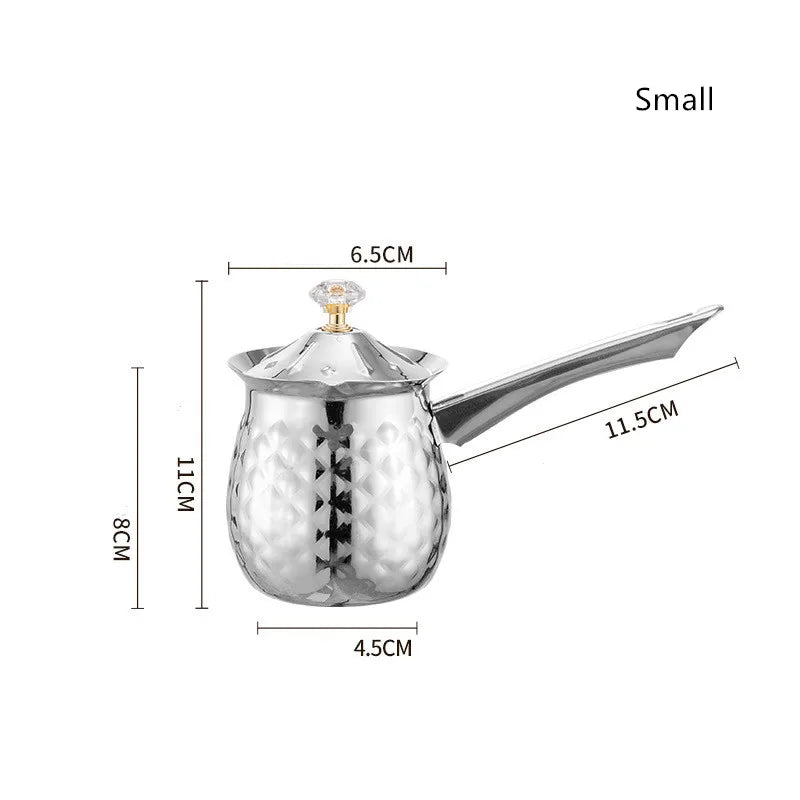 Greek Style Coffee Pot – Stainless Steel Small Milk Warmer with Handle