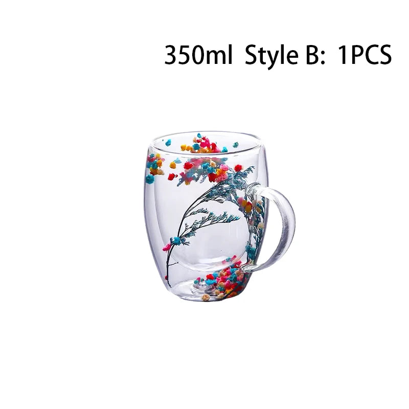 1/2/4PCS Double Wall Clear Glass Coffee Mugs – Insulated Cups for Hot & Cold Beverages, Cappuccino & Espresso