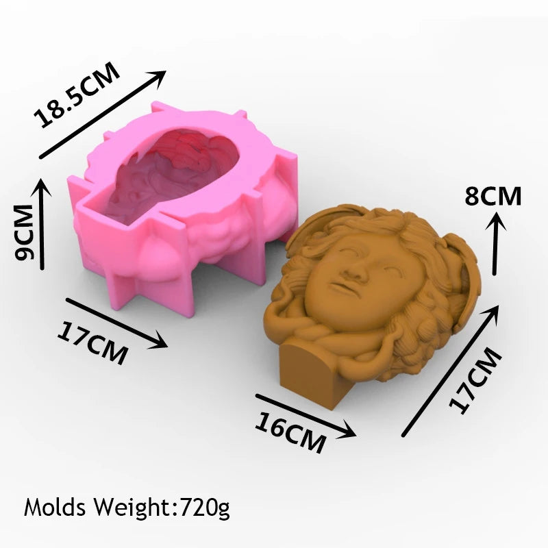 DIY Medusa Head Silicone Mold – Greek Mythology Sculpture Wax & Aromatherapy Soap Mold