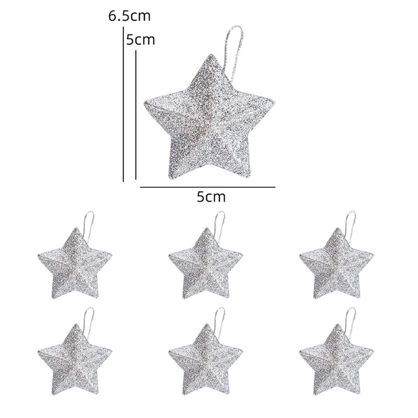 ⭐✨ Gold Glitter Star Ornaments – Christmas Tree Pendants | Festive Plastic Decorations for Holiday Parties & Navidad 2026 ✨⭐