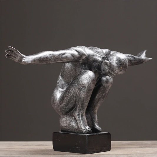Modern Thinker Resin Art Sculpture – Human Figure Statue for Home, Office & Living Room Décor