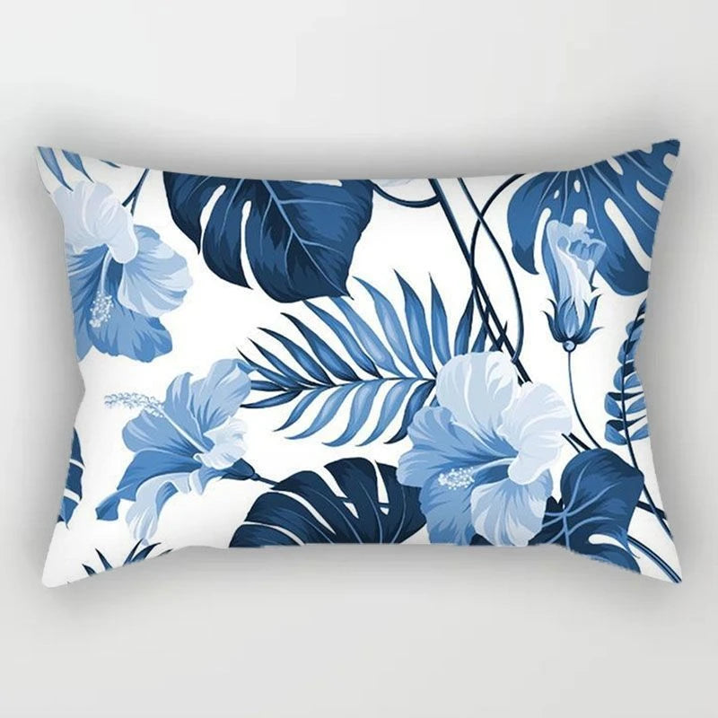 Luxury Blue Rectangle Pillow – Modern Geometric Accent for Sofa or Couch