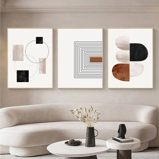 🖤 Black & White Line Art Canvas Prints – Abstract Geometric Wall Art Posters for Living Room & Bedroom Decor