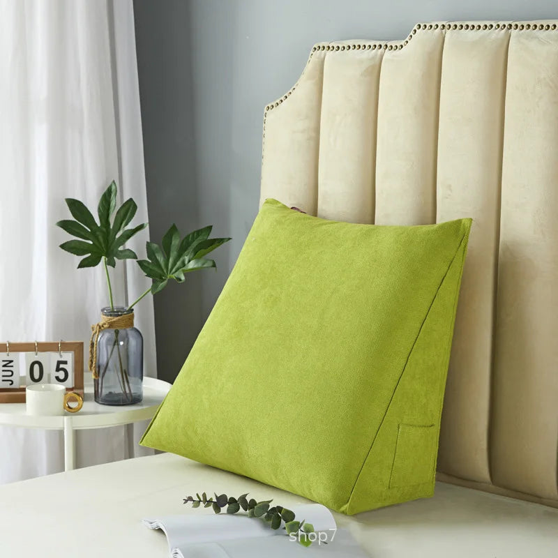 Triangular Reading Pillow with Removable Cover – Bed Rest Wedge Pillow for Back Support