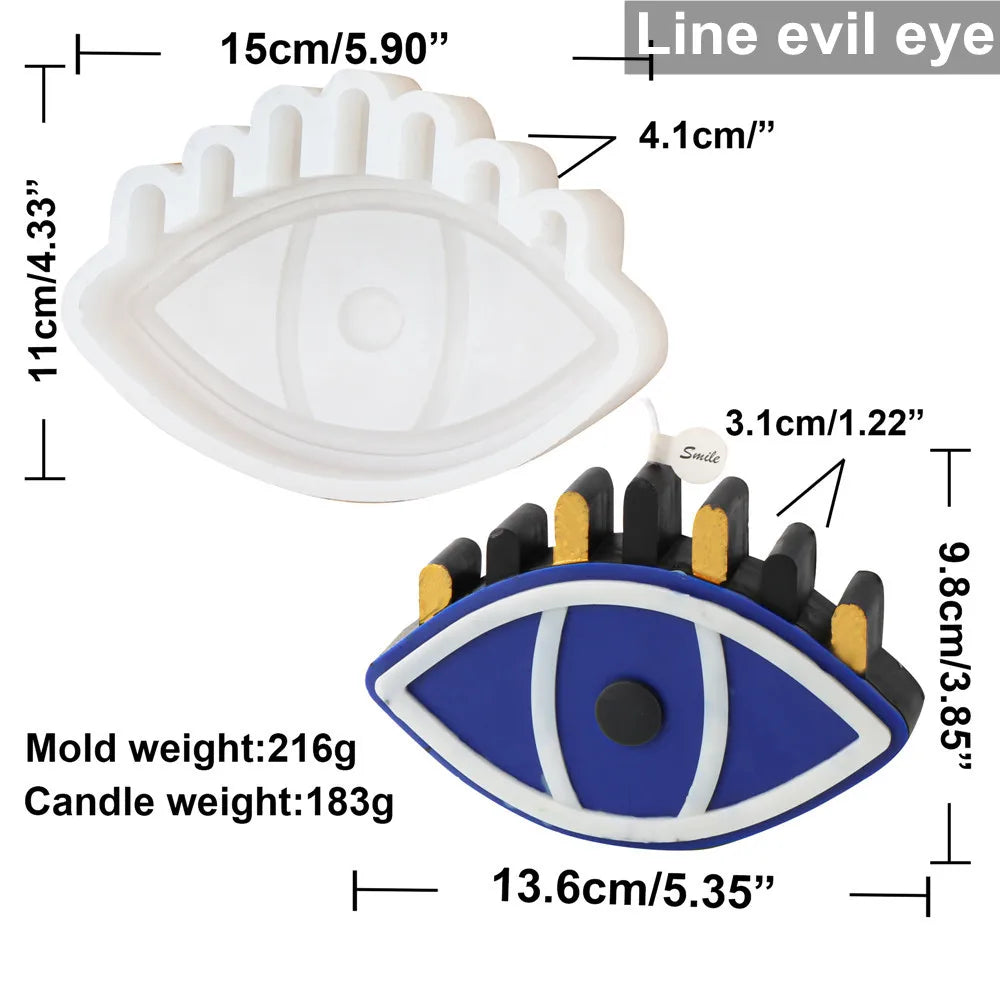 Greek Evil Eye Candle Mold – Spooky Silicone Mold for Resin, Plaster & Wax Creations