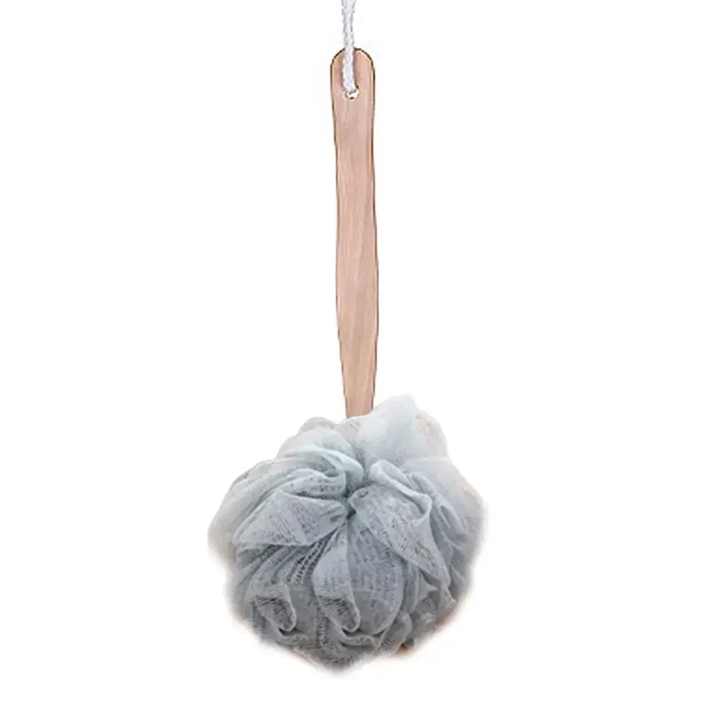 🛁 Wooden Handle Bath Brush – Soft Mesh Back Scrubber