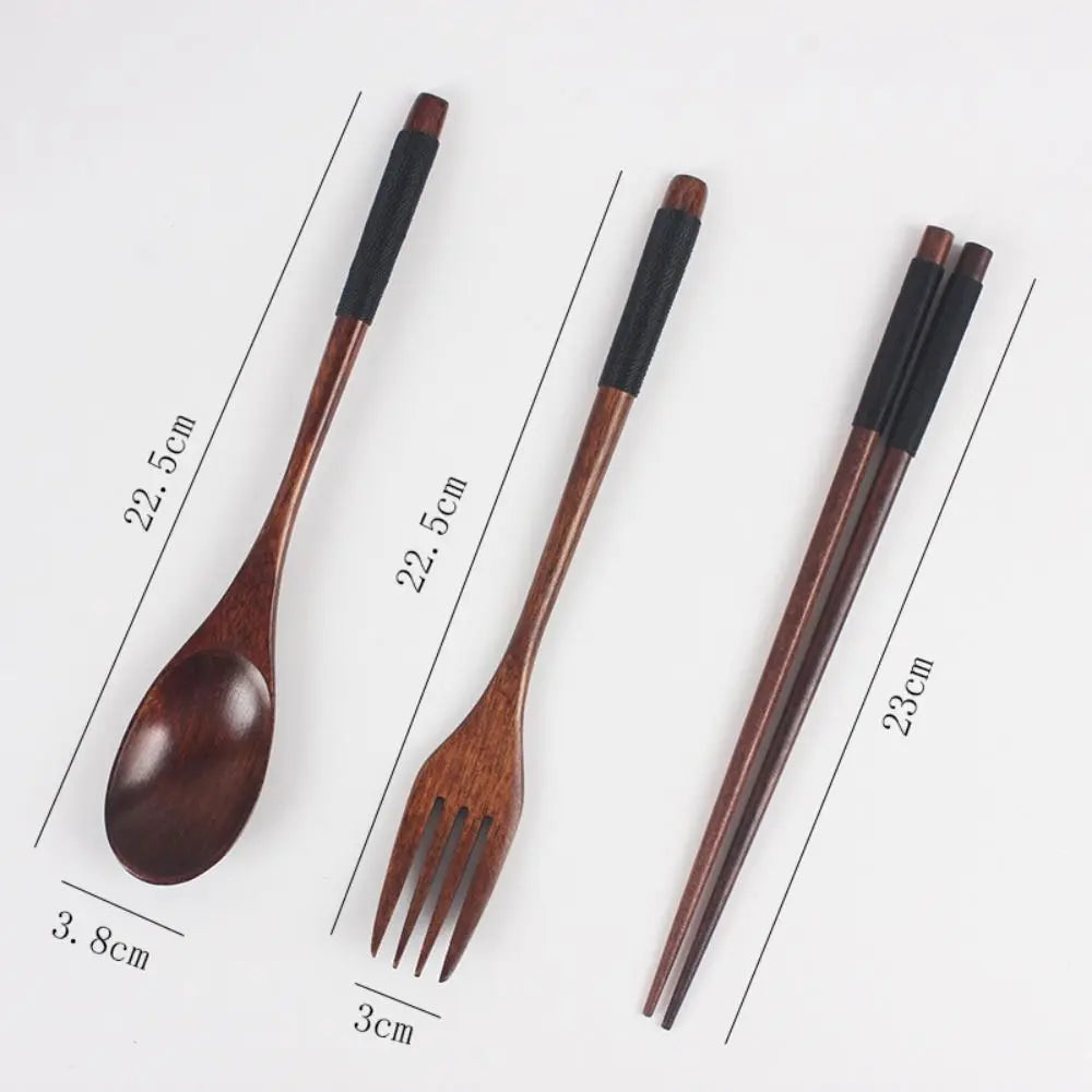Eco-Friendly Wooden Spoon and Fork – Dinnerware & Kitchen Utensils for Rice, Soup, and Cereal