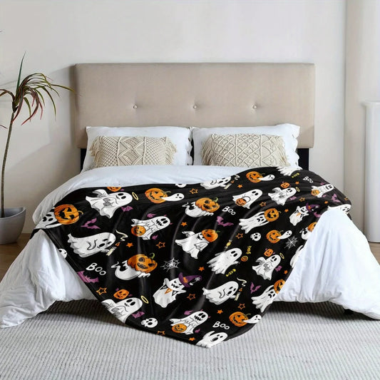 👻🎃 Spooky Soft Halloween Flannel Throw Blanket 🦇