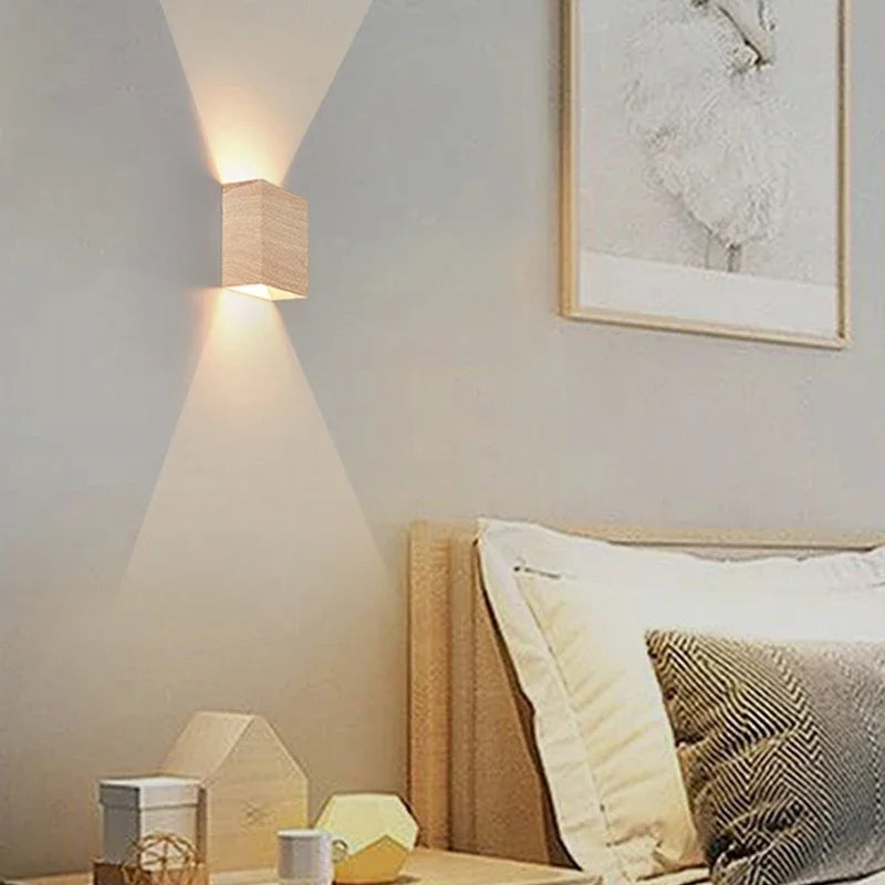 🪵 Artistic Wood Grain Wall LED Lamp (Up & Down Lighting) ✨