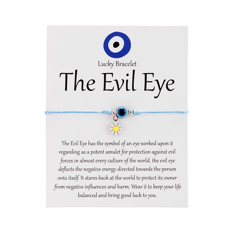 Unisex Evil Eye Amulet Bracelet – Blue Wax Rope, Adjustable & Lucky Friendship Jewelry