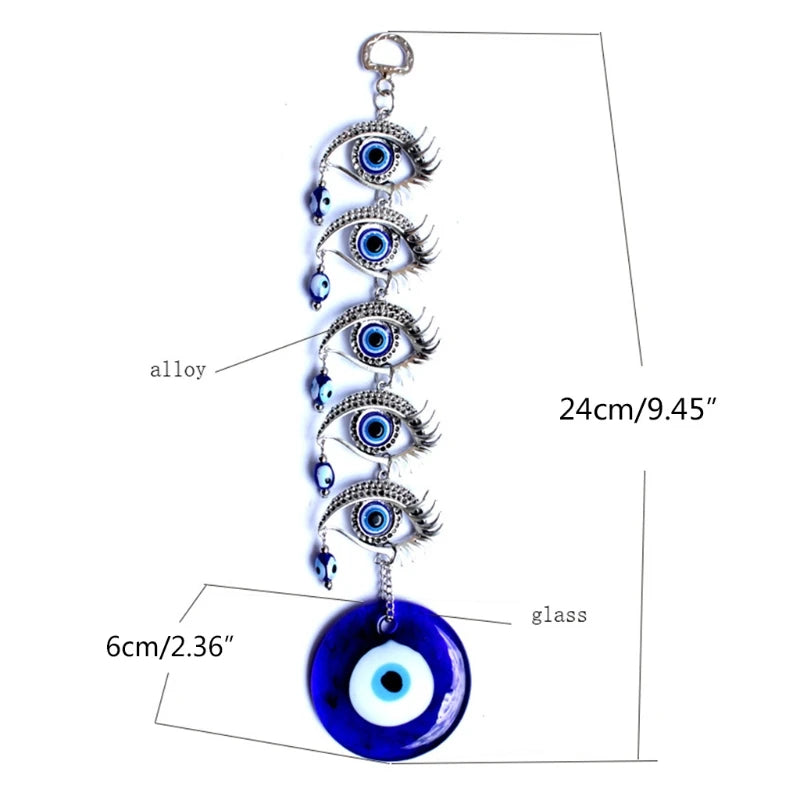 Greek Blue Evil Eye Wall Hanging – Amulet Pendant for Home Decor and Blessing