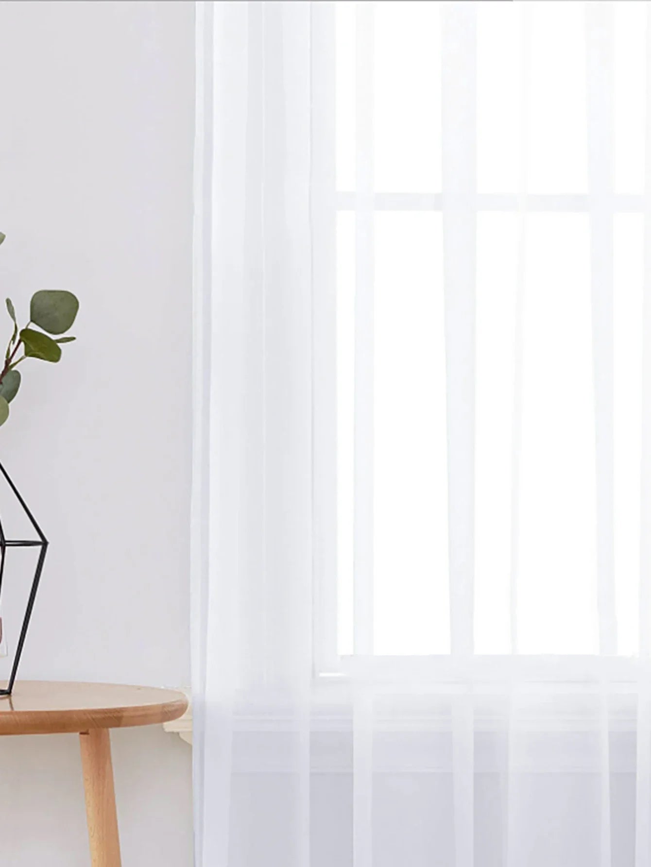 Modern Solid Color Sheer Curtain – Grommet Top Window Panel for Living Room, Bedroom, or French Windows