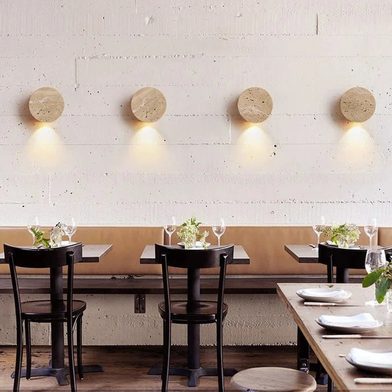 Natural Stone LED Wall Sconce – Semi-Circle Mood Light for Modern Home Interiors