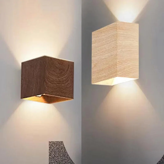 🪵 Artistic Wood Grain Wall LED Lamp (Up & Down Lighting) ✨
