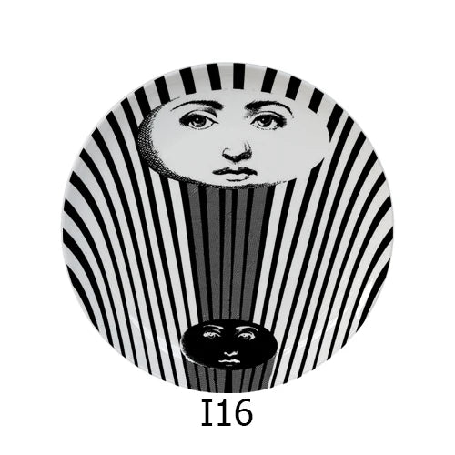 🎭 Artful Facial Decoration Ceramic Plate - European Style Display
