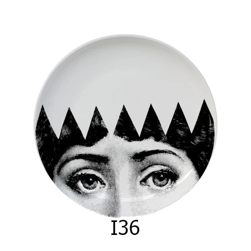 🎭 Artful Facial Decoration Ceramic Plate - European Style Display
