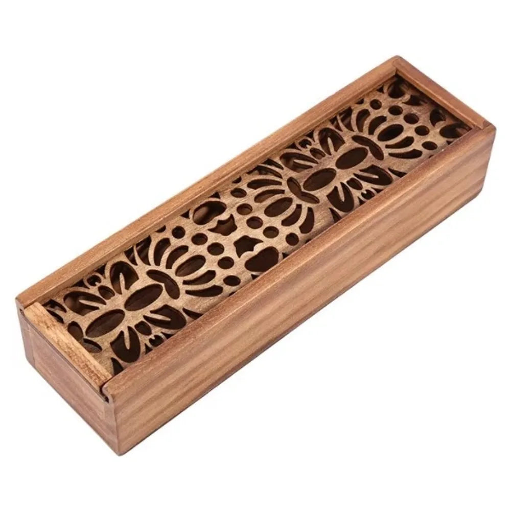 🏷️ Product Title:  Portable Wooden Pencil Box – Hollow Retro Multifunctional Stationery Case – Durable Desk Organizer & Storage Accessory