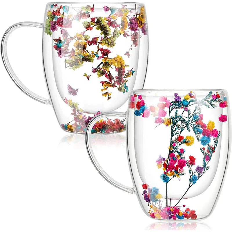 1/2/4PCS Double Wall Clear Glass Coffee Mugs – Insulated Cups for Hot & Cold Beverages, Cappuccino & Espresso