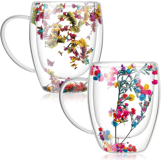 1/2/4PCS Double Wall Clear Glass Coffee Mugs – Insulated Cups for Hot & Cold Beverages, Cappuccino & Espresso
