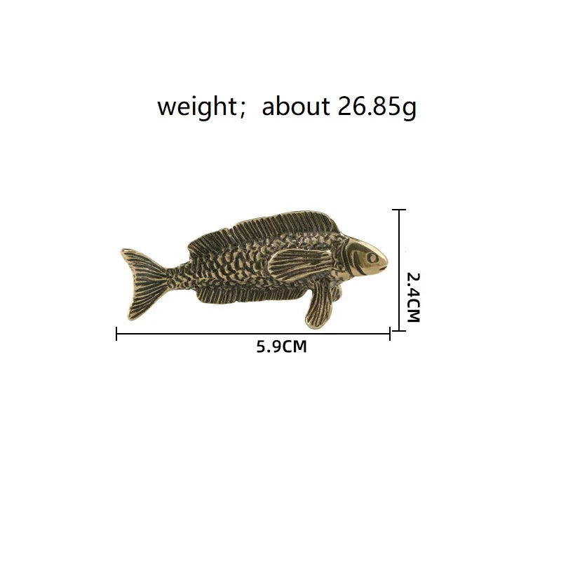 Antique Brass Arowana Statue – Fortune Gathering Mini Ornament
