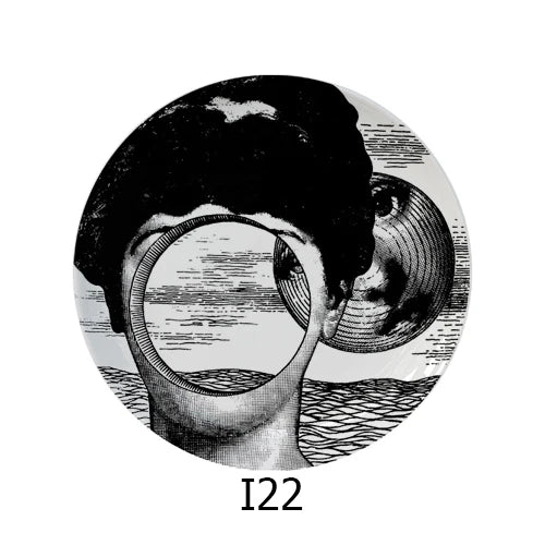 🎭 Artful Facial Decoration Ceramic Plate - European Style Display