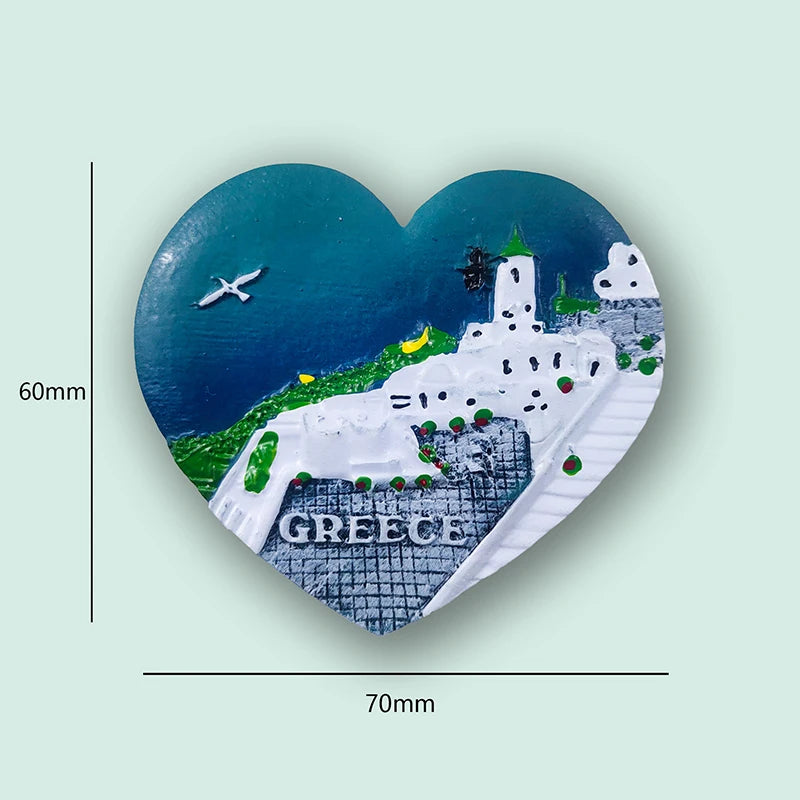 Greece Refrigerator Magnets – 3D Resin Souvenirs with Landmarks