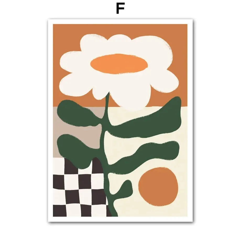 Contemporary Abstract Wall Art – Flower Vase & Girl Canvas for Living Room Decor