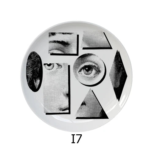 🎭 Artful Facial Decoration Ceramic Plate - European Style Display