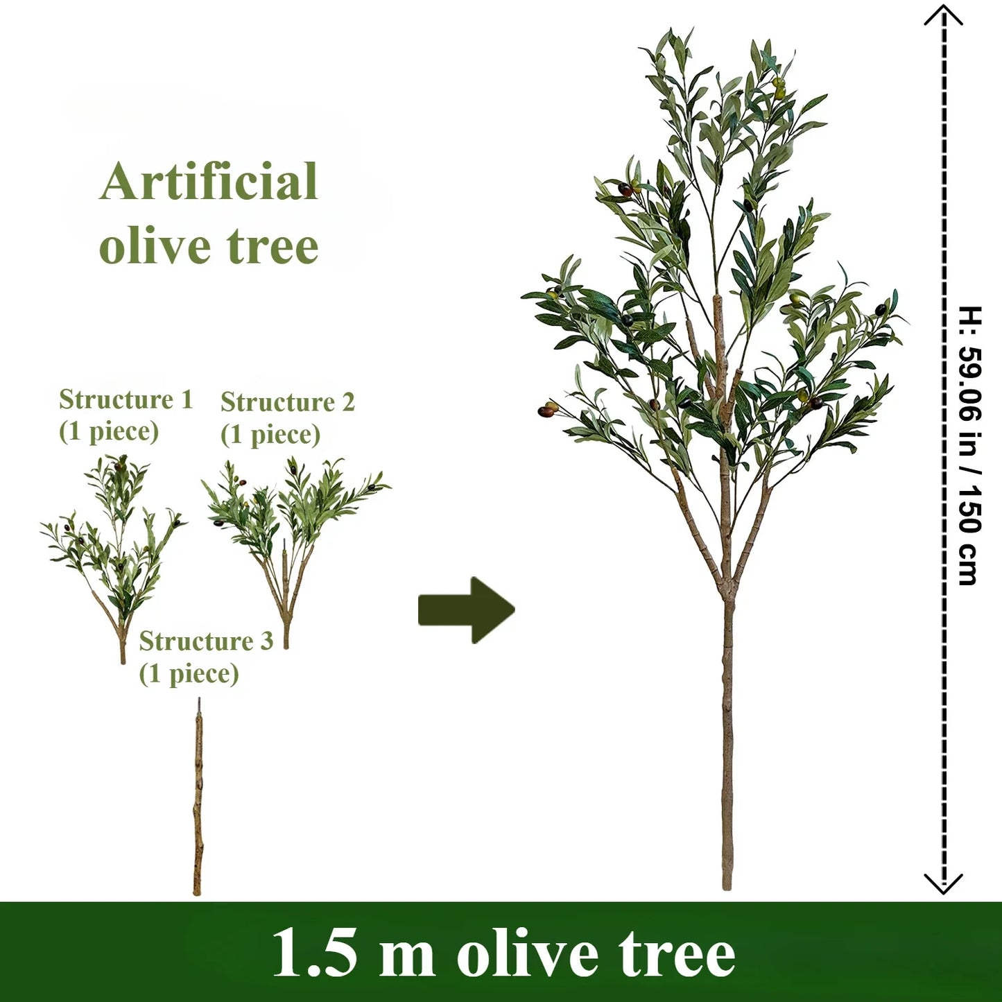 Artificial Olive Tree – 1.2m / 1.5m / 1.8m