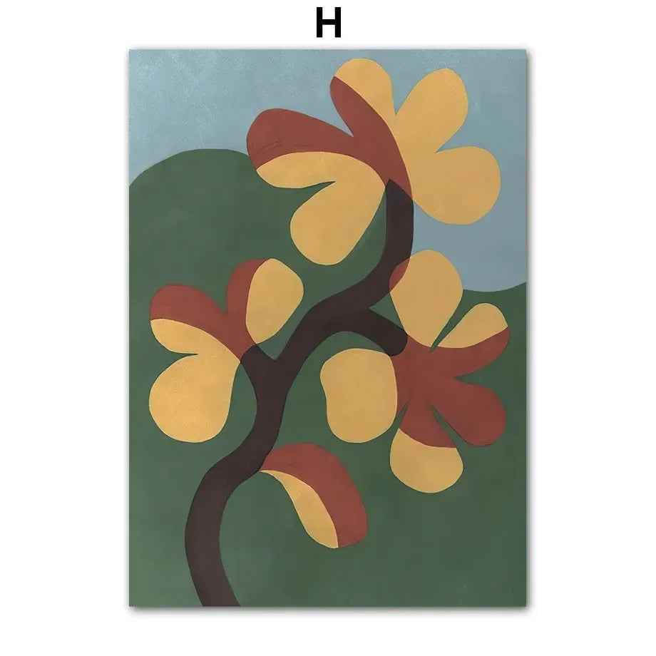 Contemporary Abstract Wall Art – Flower Vase & Girl Canvas for Living Room Decor