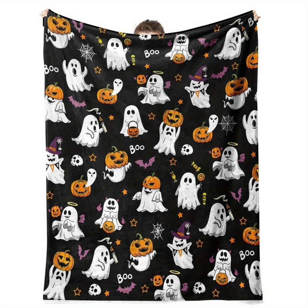👻🎃 Spooky Soft Halloween Flannel Throw Blanket 🦇