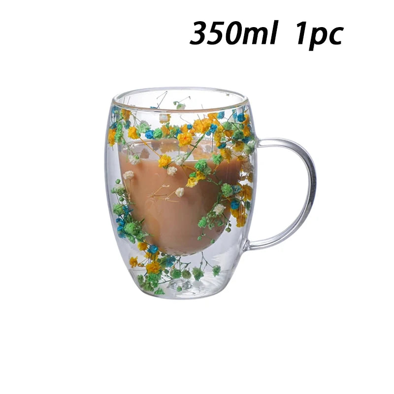1/2/4PCS Double Wall Clear Glass Coffee Mugs – Insulated Cups for Hot & Cold Beverages, Cappuccino & Espresso