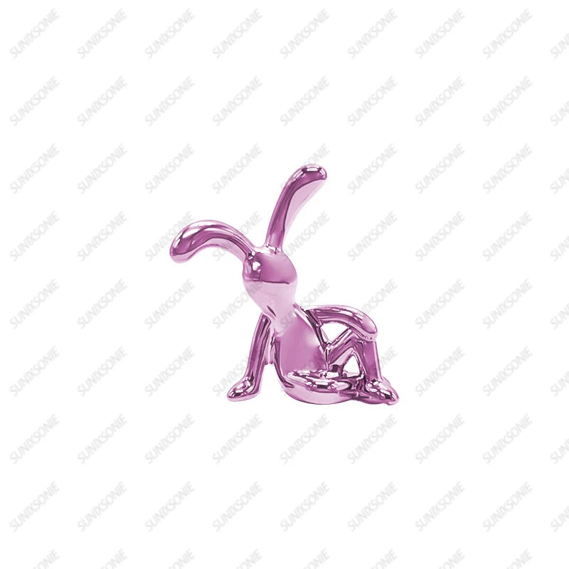 Long-Eared Rabbit Figurine – Decorative Bunny Statue for Home, Center Console & Ornaments