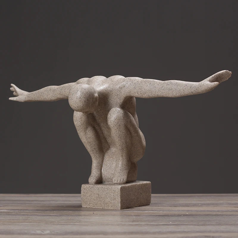 Modern Thinker Resin Art Sculpture – Human Figure Statue for Home, Office & Living Room Décor