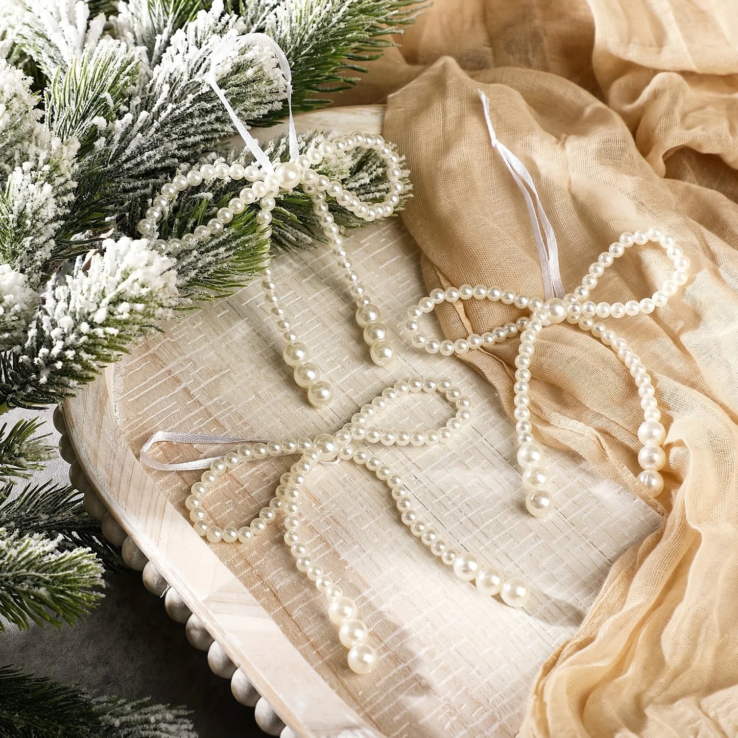 🎀 Elegant Christmas Bow Decorations - 12 Pcs Twist Tie Set