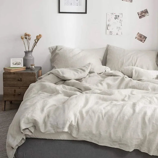 100% Linen Stone-Washed Duvet Cover & Pillowcase