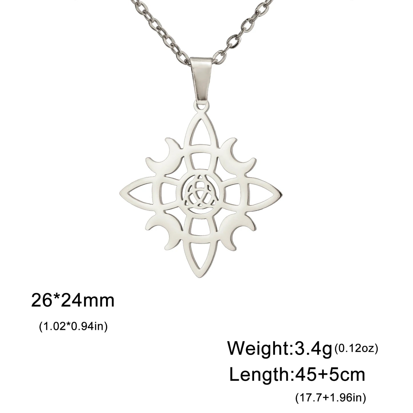 🛡️ Ancient Greek Mythology Witch Knot Necklace – Stainless Steel Protection Amulet for Women | Wiccan & Spiritual Jewelry